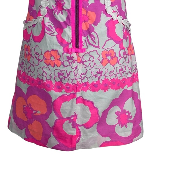 LILLY PULITZER PEARL 48472 PANSY DANCE COTTON SHEATH MINI ORANGE PINK DRESS - Picture 10 of 15
